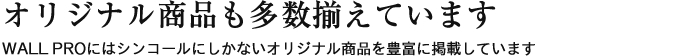 オリジナル商品も多数揃えています WALL PROにはシンコールにしかないオリジナル商品を豊富に掲載しています